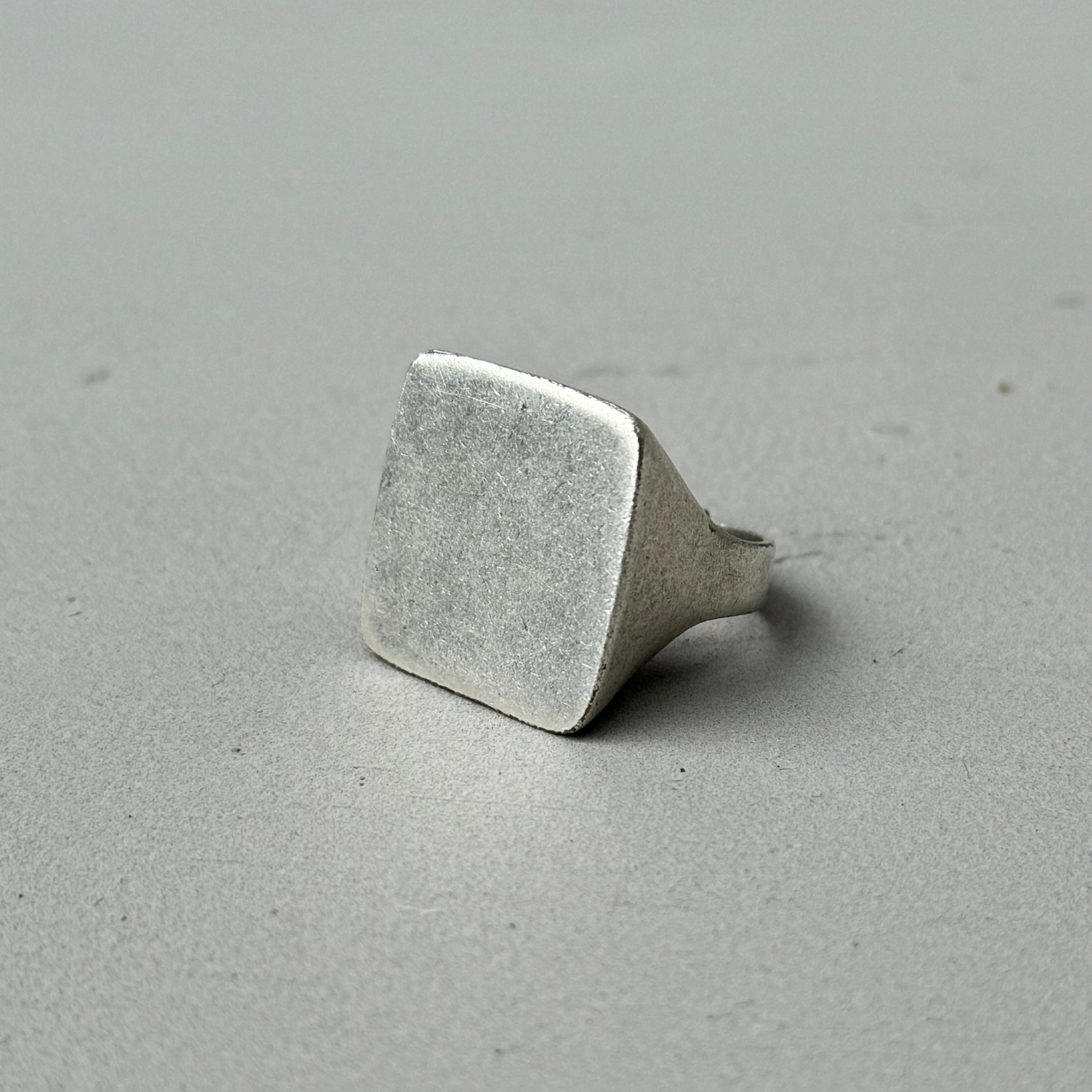 minimalist square silver ring